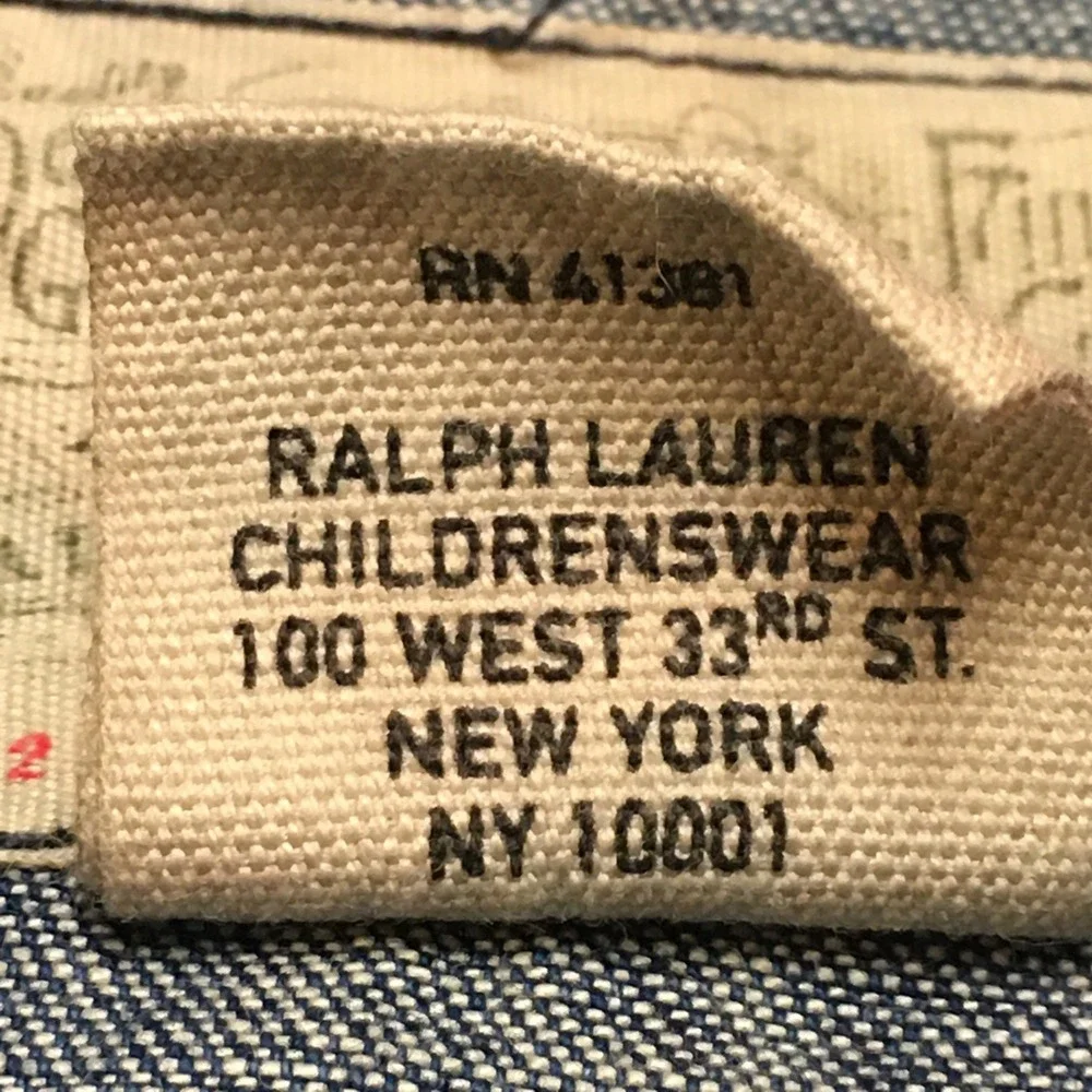 Ralph Lauren Denim Western Shirt Girls Sz 12 Blue Pearl Snap Long Sleeve Cowgirl